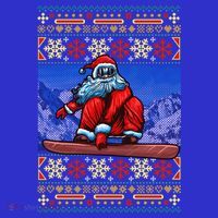 Funny Christmas Santa Claus Snowboarding Ugly Sweater Gift Funny Gift Women's Tank Top thumb 5
