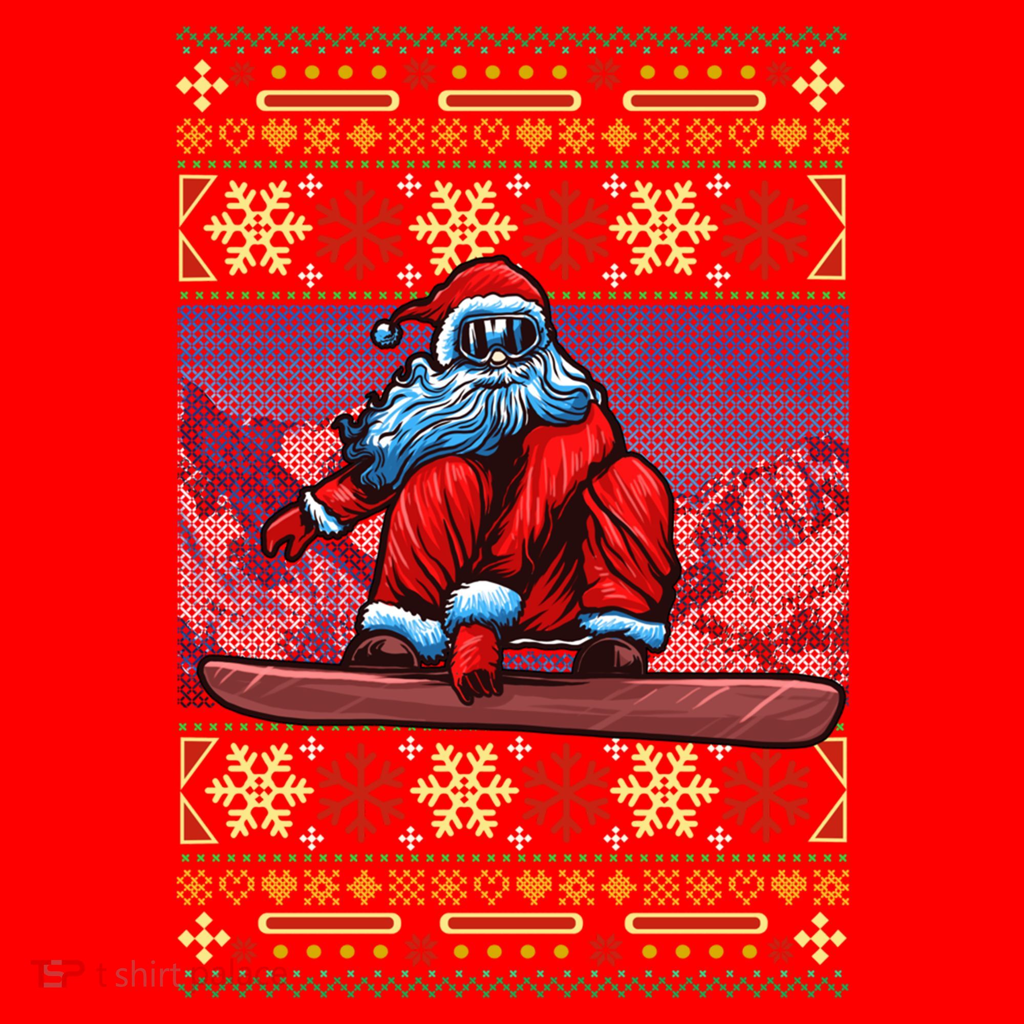 Funny Christmas Santa Claus Snowboarding Ugly Sweater Gift Funny Gift Santa Hat