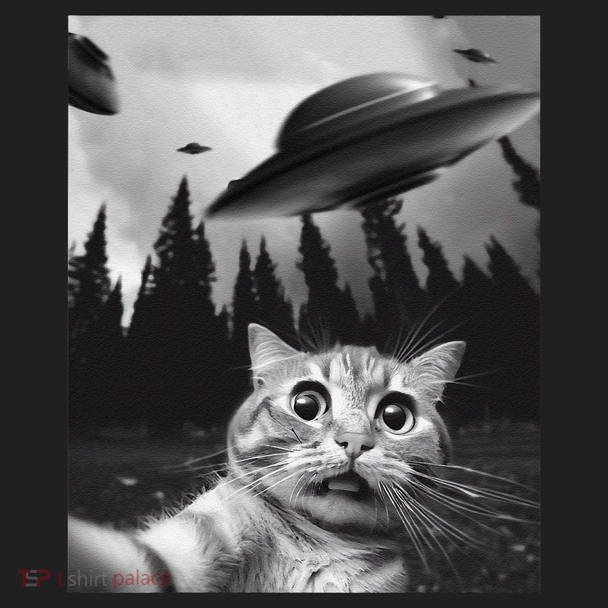 Funny Cat Selfie With Ufos Women's Sweatshirt