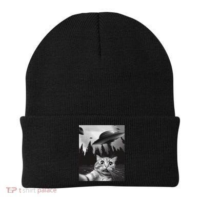 Funny Cat Selfie With Ufos Beanie