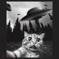 Funny Cat Selfie With Ufos Beanie thumb 2