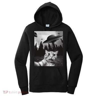 Funny Cat Selfie With Ufos Women's Hoodie