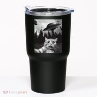 Funny Cat Selfie With Ufos Tumbler thumb 0