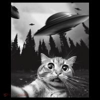 Funny Cat Selfie With Ufos Baby Bodysuit thumb 2