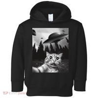 Funny Cat Selfie With Ufos Toddler Hoodie thumb 0