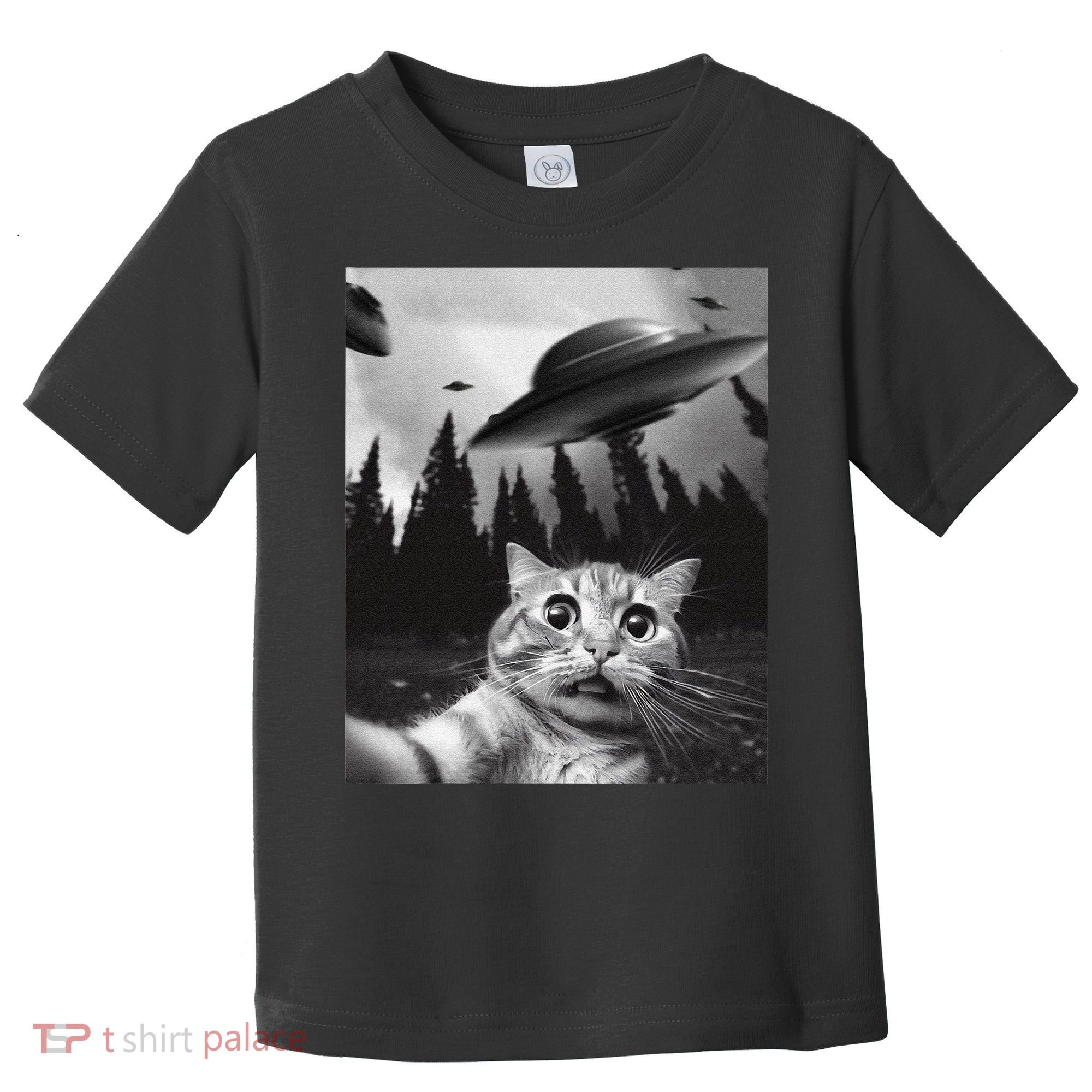 Funny Cat Selfie With Ufos Toddler T-Shirt