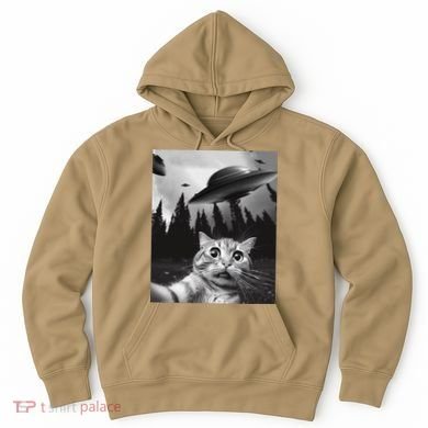Funny Cat Selfie With Ufos Hoodie