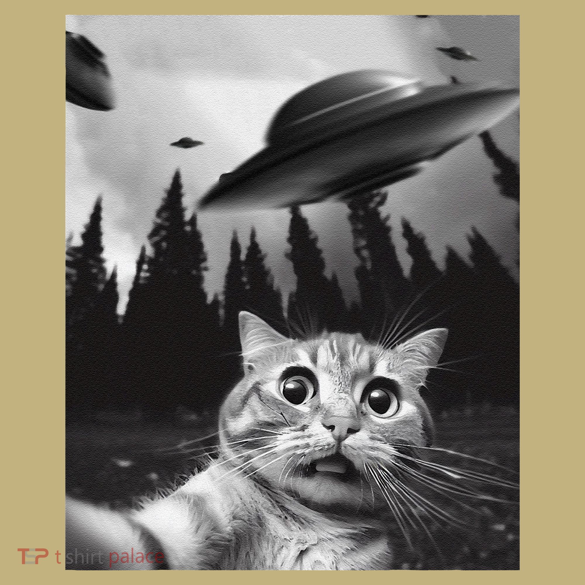 Funny Cat Selfie With Ufos Long Sleeve Shirt