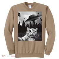 Funny Cat Selfie With Ufos Sweatshirt thumb 0