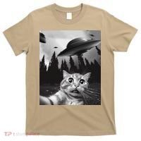 Funny Cat Selfie With Ufos T-Shirt thumb 0