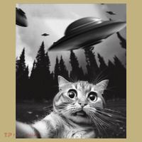 Funny Cat Selfie With Ufos Kids T-Shirt thumb 2