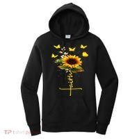 Faith Cross Sunflower Butterflies Flowers Christians Women's Hoodie thumb 0