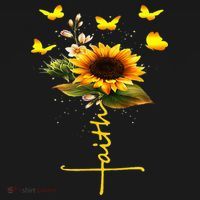 Faith Cross Sunflower Butterflies Flowers Christians Women's Hoodie thumb 2