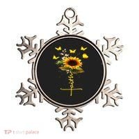 Faith Cross Sunflower Butterflies Flowers Christians Ornament thumb 0