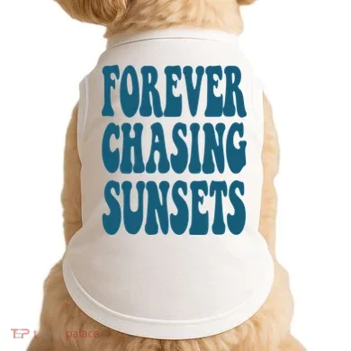 Forever Chasing Sunsets Retro Summer Doggie Tank