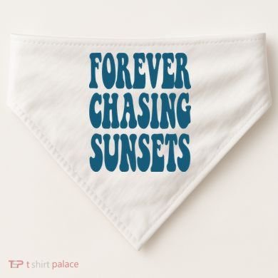 Forever Chasing Sunsets Retro Summer USA-Made Doggie Bandana