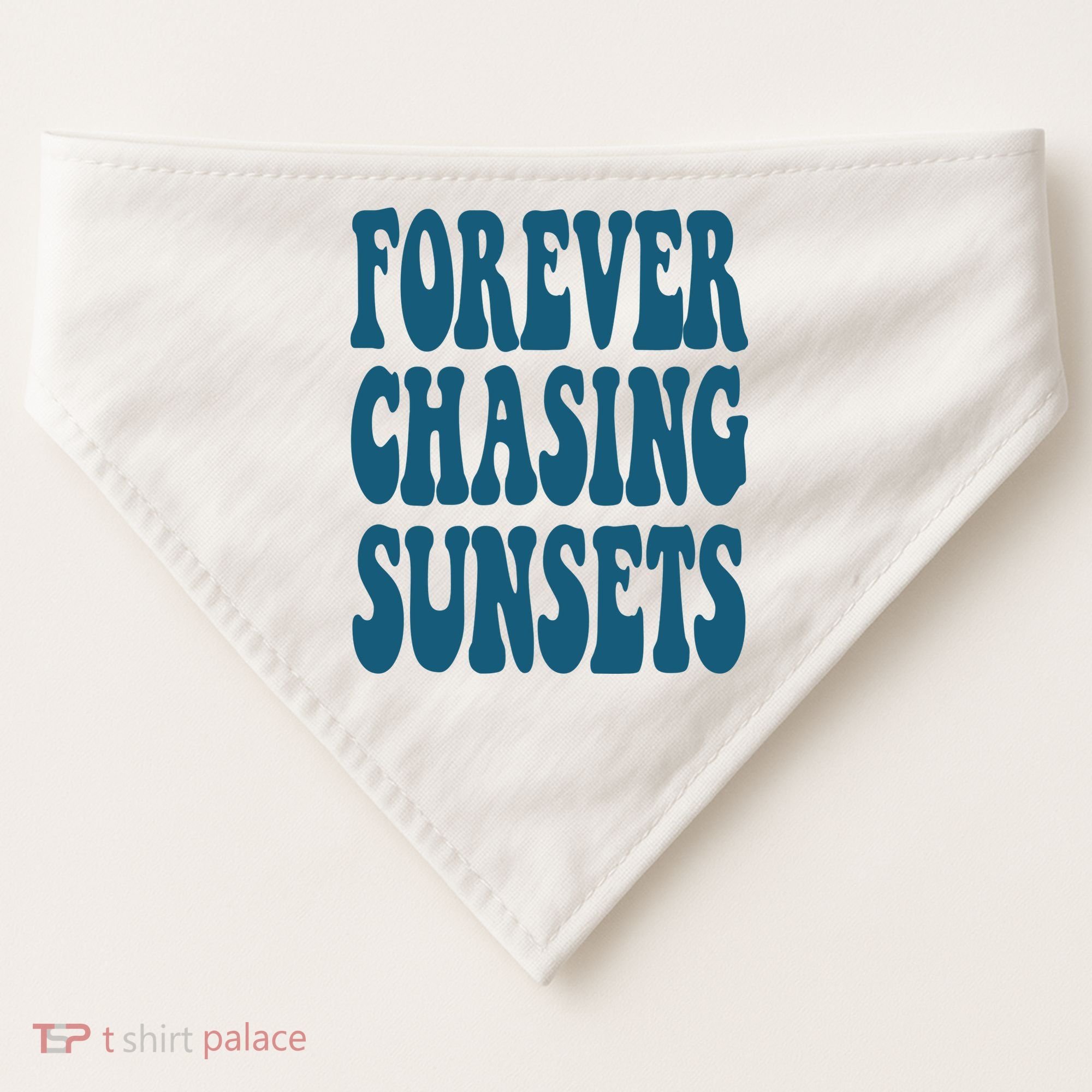 Forever Chasing Sunsets Retro Summer USA-Made Doggie Bandana