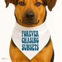 Forever Chasing Sunsets Retro Summer USA-Made Doggie Bandana thumb 1