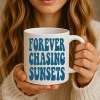 Forever Chasing Sunsets Retro Summer Coffee Mug thumb 3
