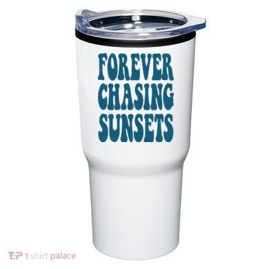Forever Chasing Sunsets Retro Summer Tumbler