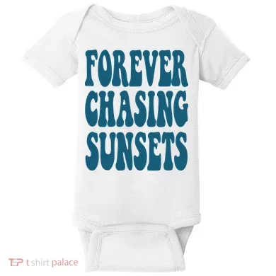 Forever Chasing Sunsets Retro Summer Baby Bodysuit
