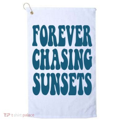 Forever Chasing Sunsets Retro Summer Golf Towel