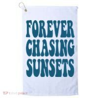 Forever Chasing Sunsets Retro Summer Golf Towel thumb 0