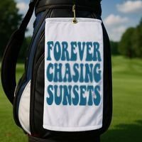 Forever Chasing Sunsets Retro Summer Golf Towel thumb 2
