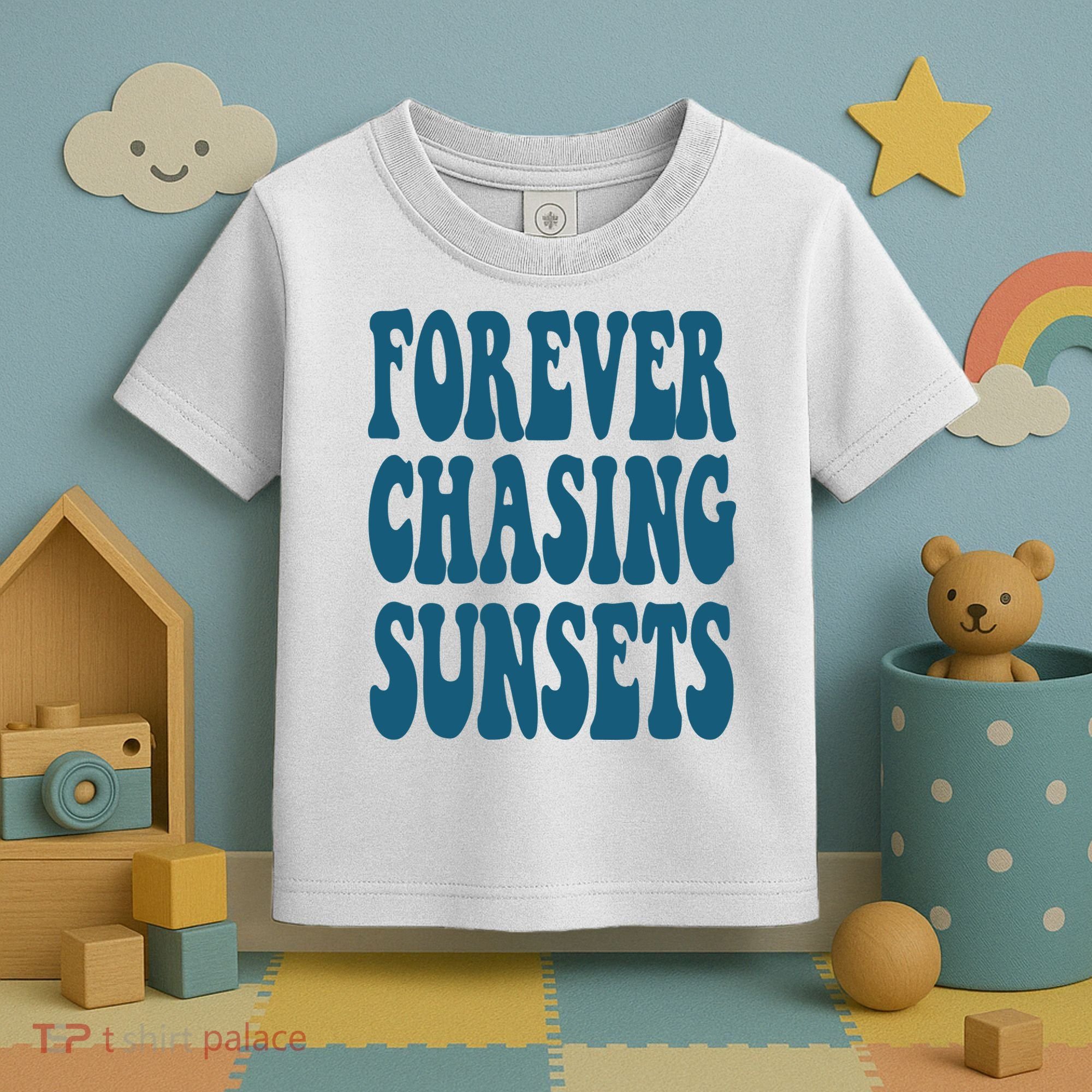 Forever Chasing Sunsets Retro Summer Toddler T-Shirt