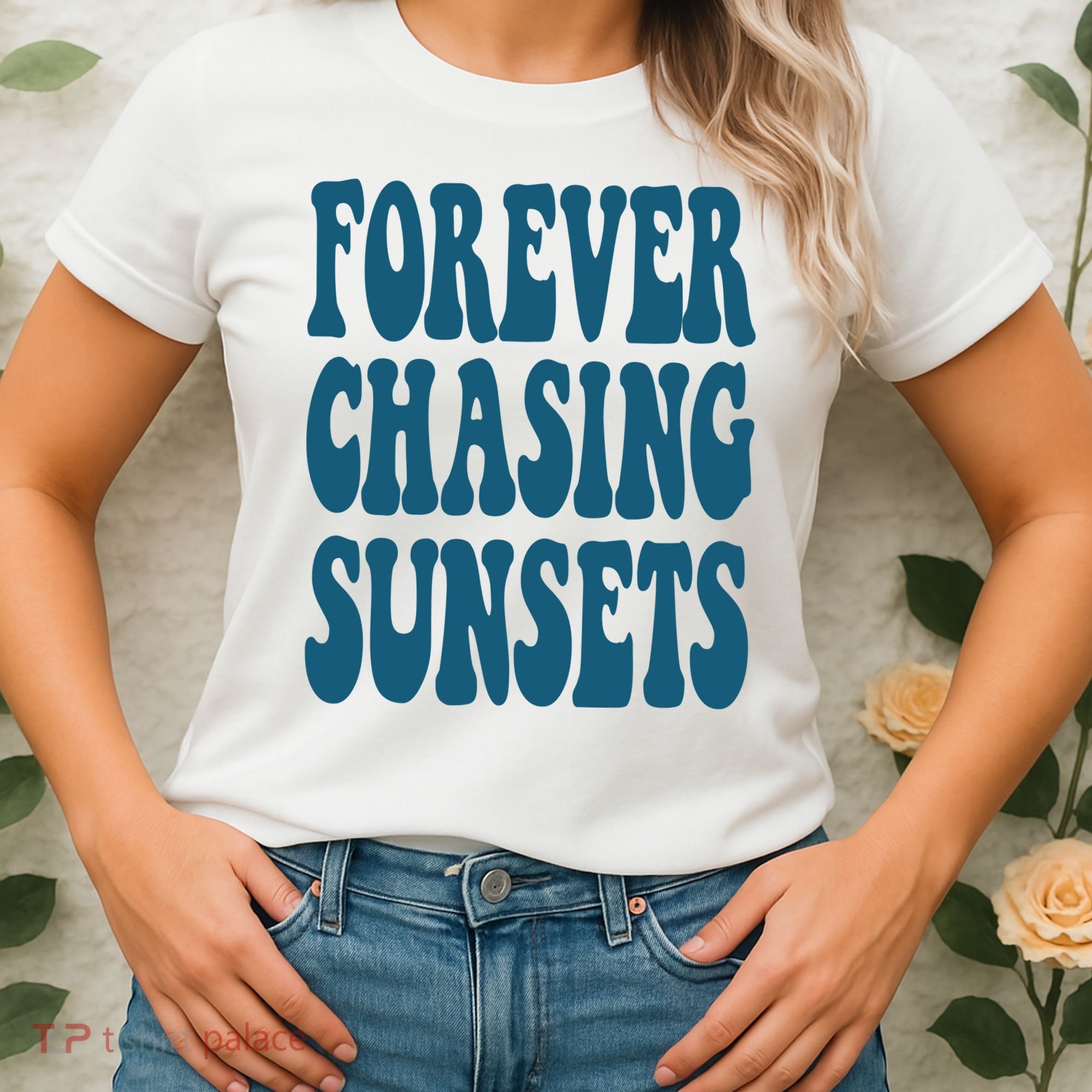 Forever Chasing Sunsets Retro Summer Women's T-Shirt