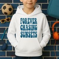 Forever Chasing Sunsets Retro Summer Kids Hoodie thumb 2