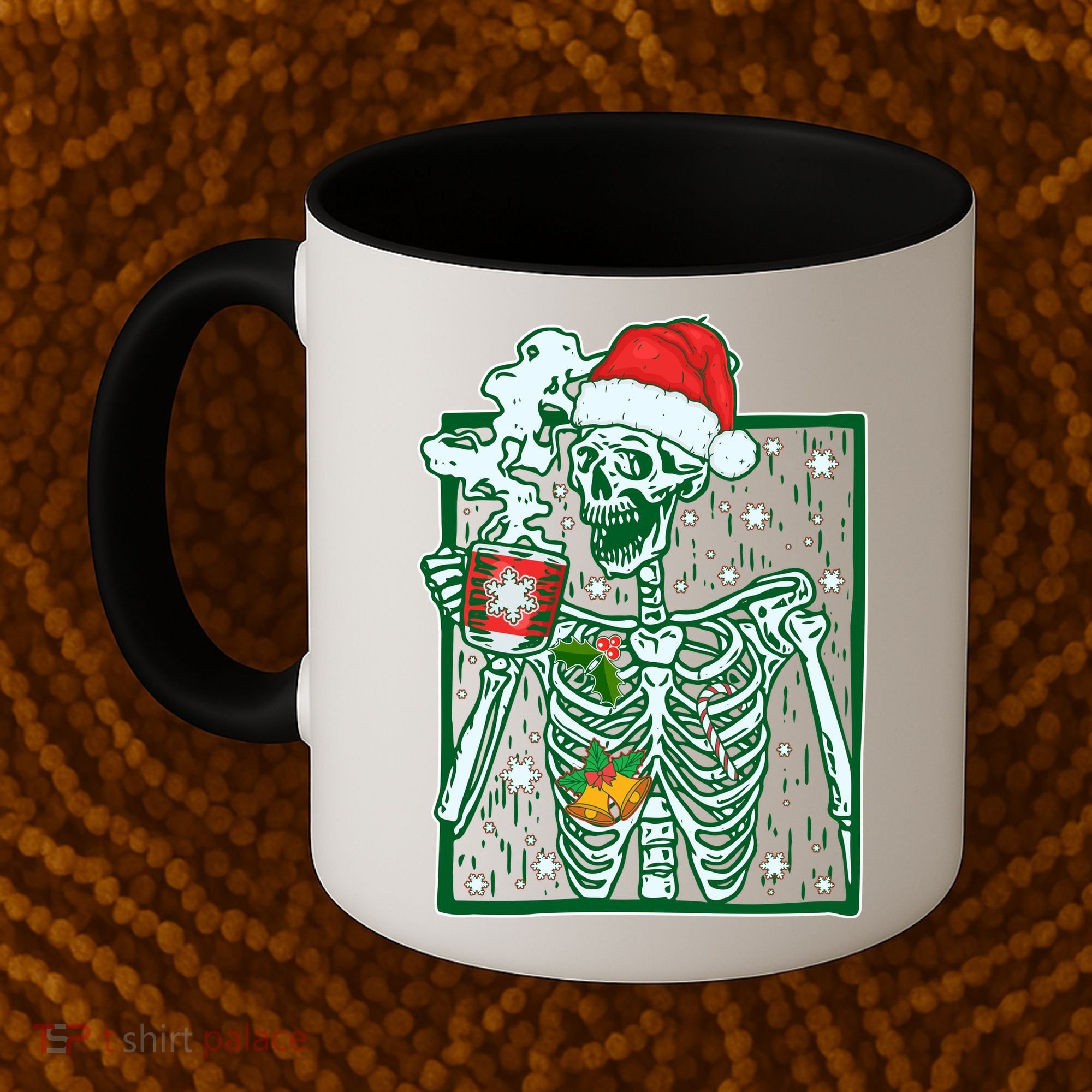 Funny Christmas Skeleton Enjoying Hot Chocolate Coffee Coffee Mug