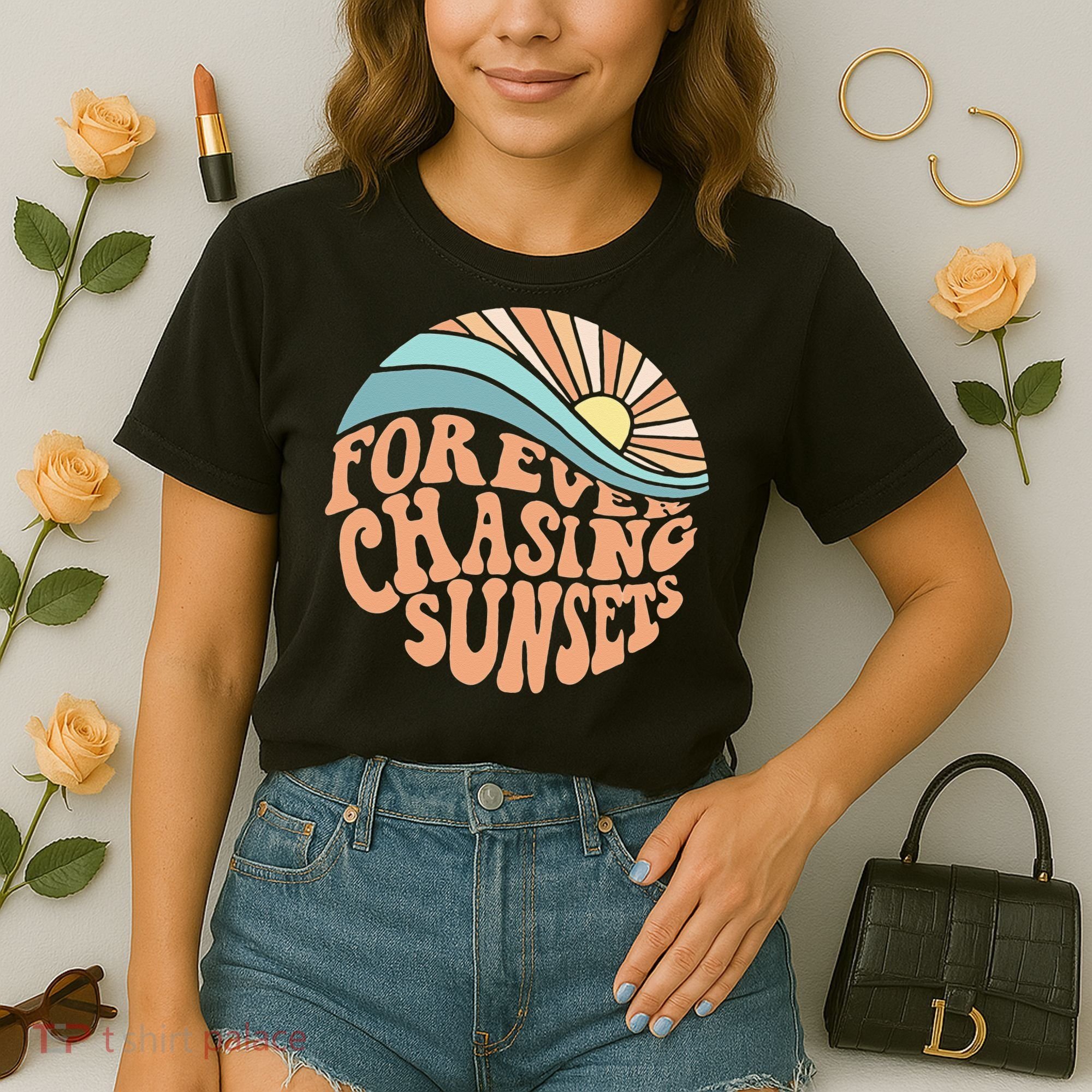 Forever Chasing Sunsets Both Side Print Comfort Colors Boxy T-Shirt
