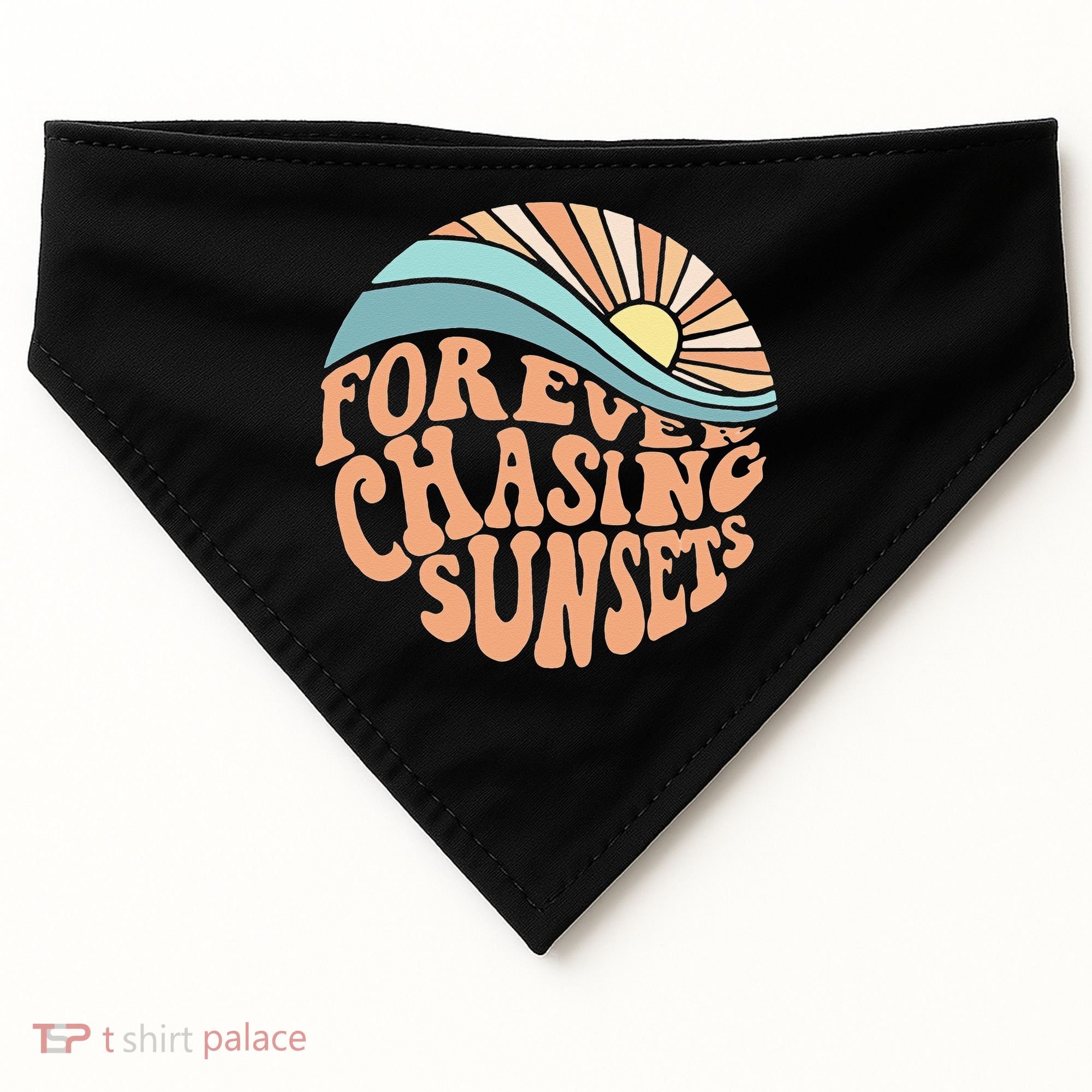 Forever Chasing Sunsets Both Side Print USA-Made Doggie Bandana