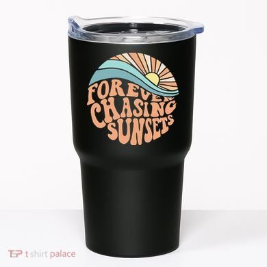 Forever Chasing Sunsets Both Side Print Tumbler
