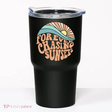 Forever Chasing Sunsets Both Side Print Tumbler