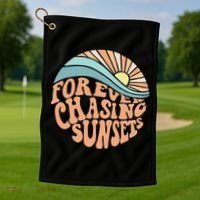 Forever Chasing Sunsets Both Side Print Golf Towel thumb 1