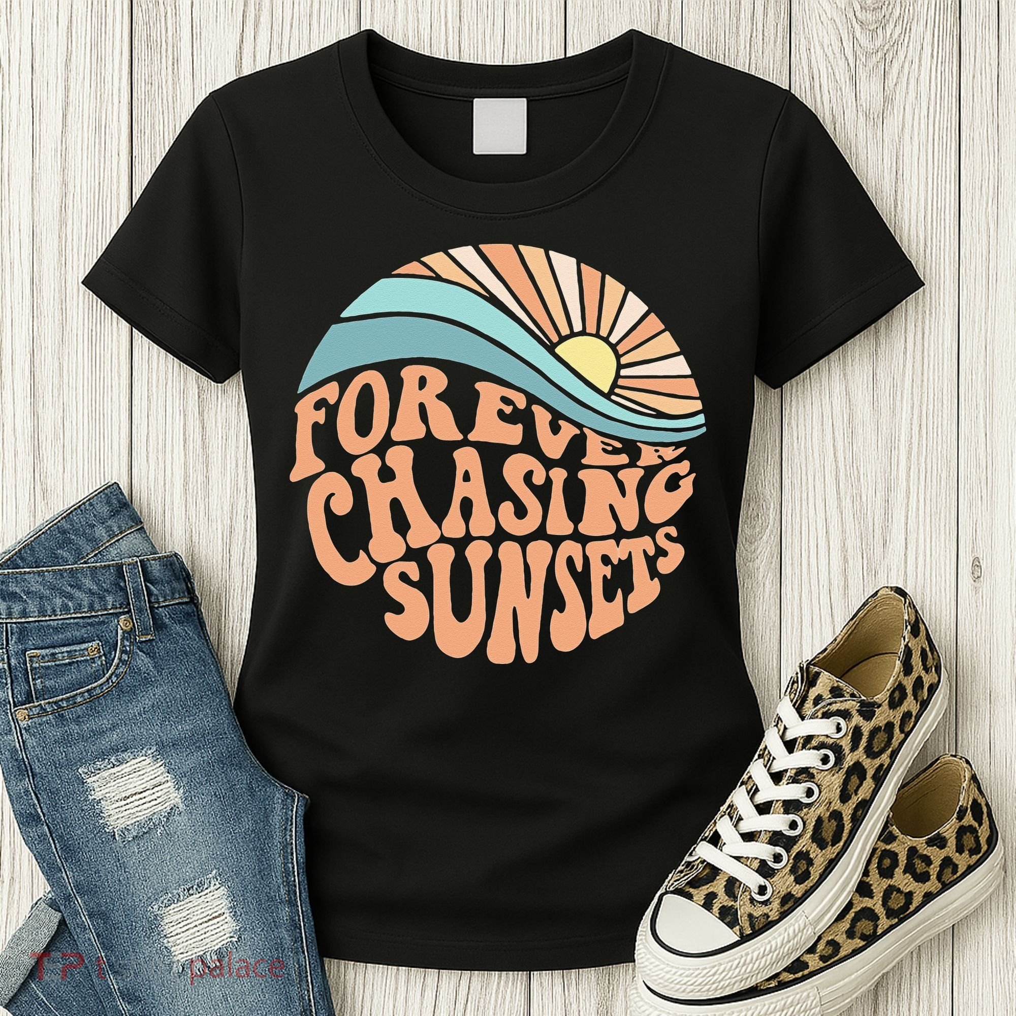 Forever Chasing Sunsets Both Side Print Women's T-Shirt