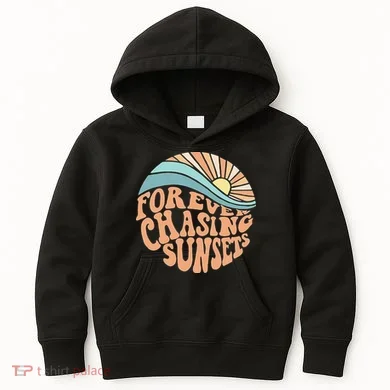 Forever Chasing Sunsets Both Side Print Kids Hoodie