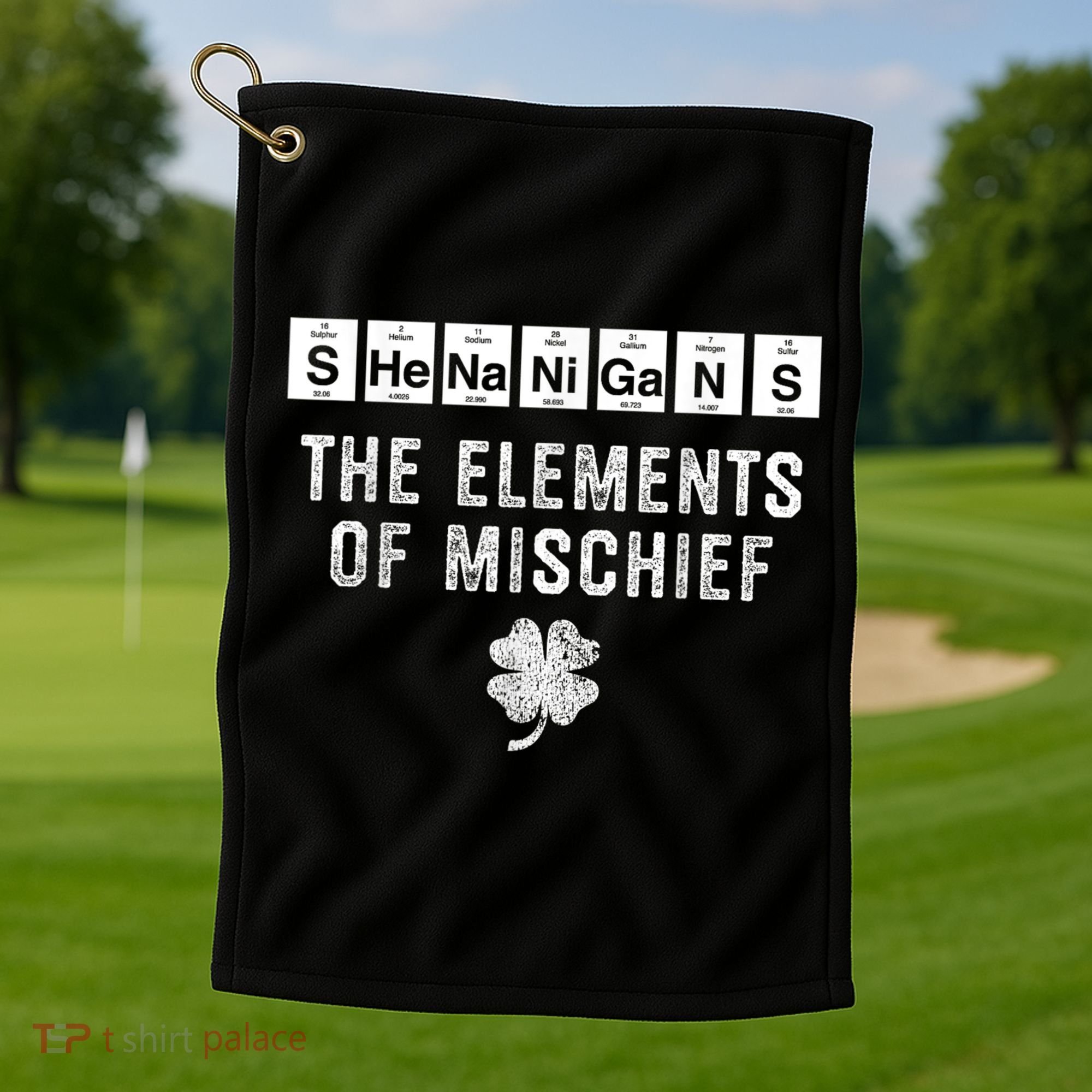 Funny Chemistry Shenanigans Periodic Table Elements Golf Towel