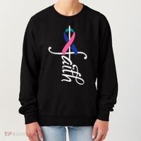 Faith Cancer Support Ribbon Thyroid Cancer Awareness Women's Sweatshirt thumb 0