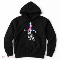 Faith Cancer Support Ribbon Thyroid Cancer Awareness Hoodie thumb 0