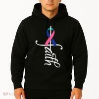 Faith Cancer Support Ribbon Thyroid Cancer Awareness Hoodie thumb 2
