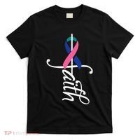 Faith Cancer Support Ribbon Thyroid Cancer Awareness T-Shirt thumb 0