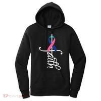 Faith Cancer Support Ribbon Thyroid Cancer Awareness Women's Hoodie thumb 0