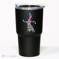 Faith Cancer Support Ribbon Thyroid Cancer Awareness Tumbler thumb 0
