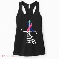 Faith Cancer Support Ribbon Thyroid Cancer Awareness Women's Tank Top thumb 0