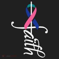 Faith Cancer Support Ribbon Thyroid Cancer Awareness Hat thumb 2