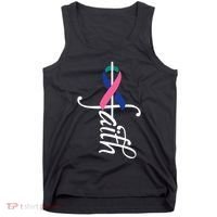 Faith Cancer Support Ribbon Thyroid Cancer Awareness Tank Top thumb 0