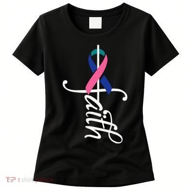 Faith Cancer Support Ribbon Thyroid Cancer Awareness Women's T-Shirt